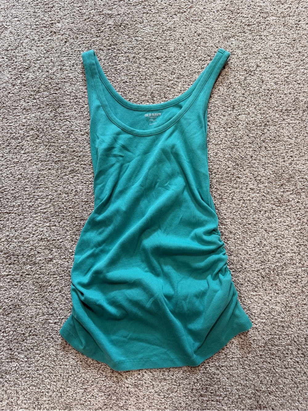 Maternity Old Navy Teal Scoop Neck Ribbed Tank